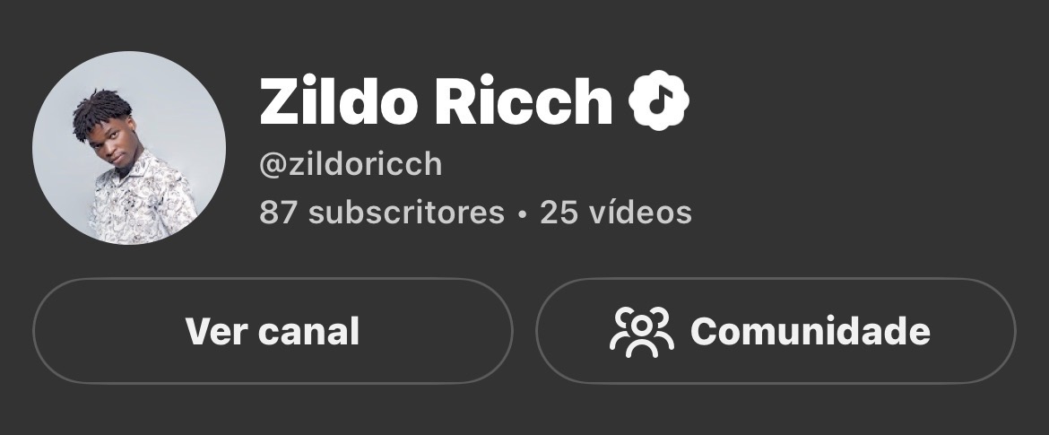 Zildo Ricch — Canal Oficial de Artista no YouTube
